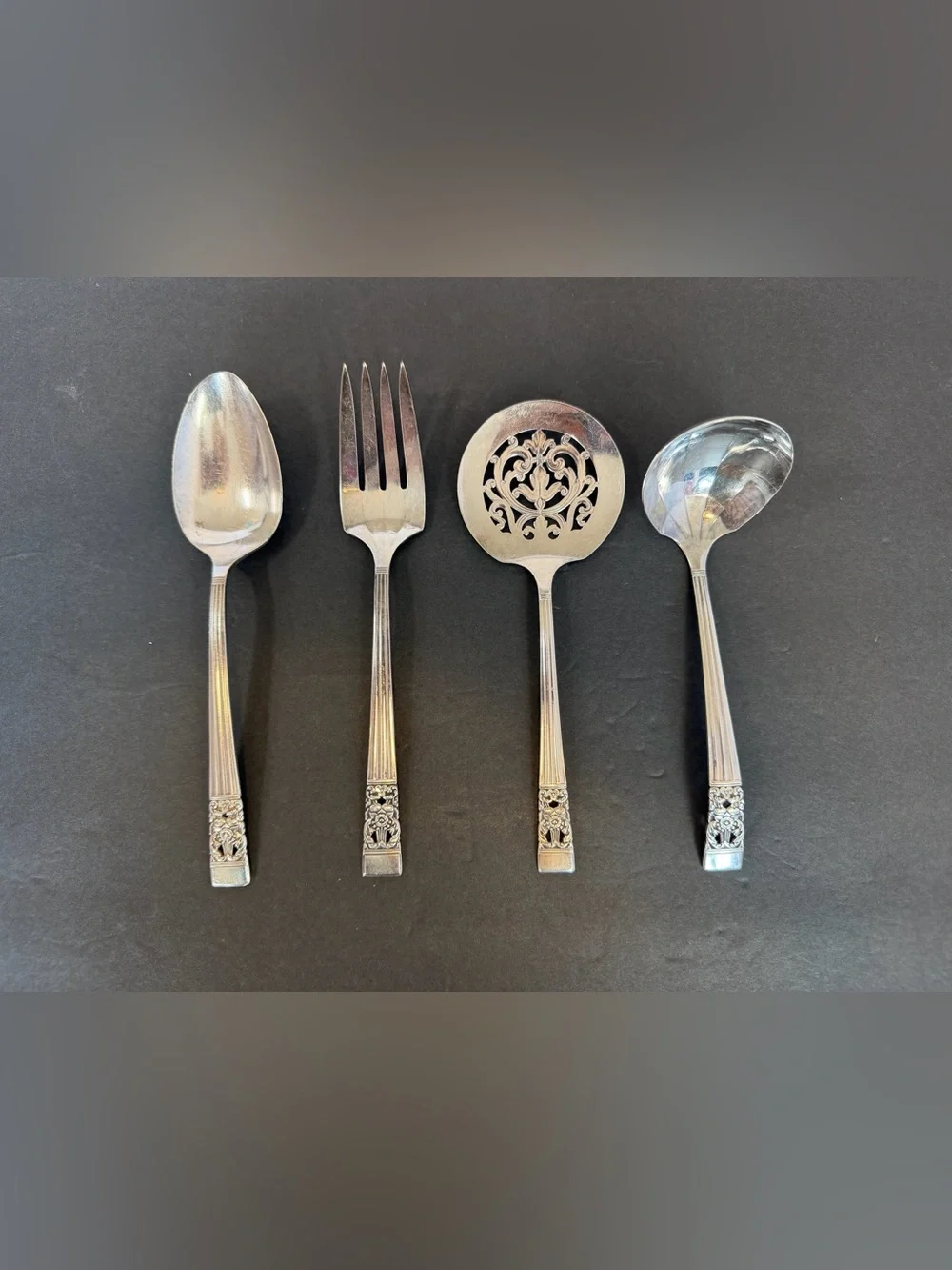 Oneida Community Coronation Silverplate 4-Piece Serving Set Vintage 1936